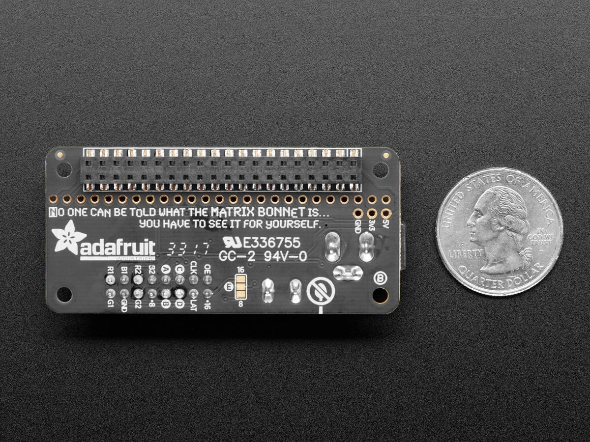 Adafruit RGB Matrix Bonnet for Raspberry Pi, 40-Pin GPIO Header 3211