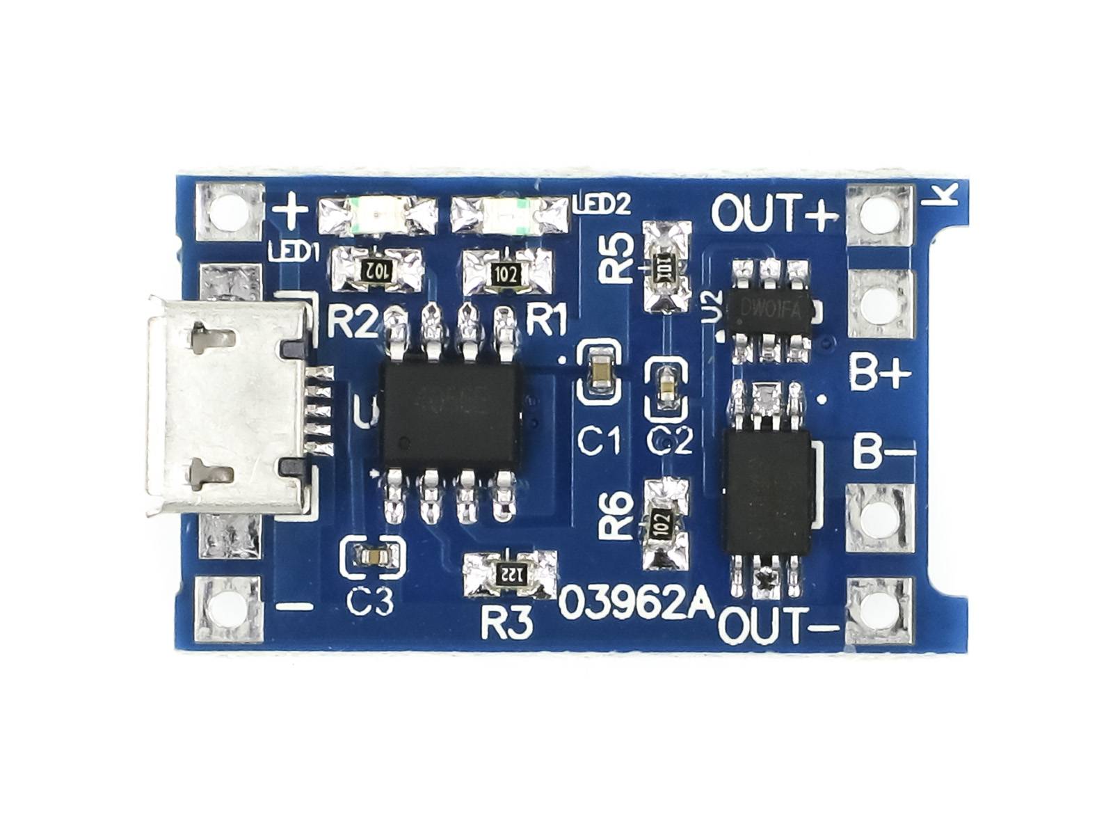 TP4056 XD-58A Micro-USB 5V 1A LiPo Akku Lademodul Lithium Battery Charging Module