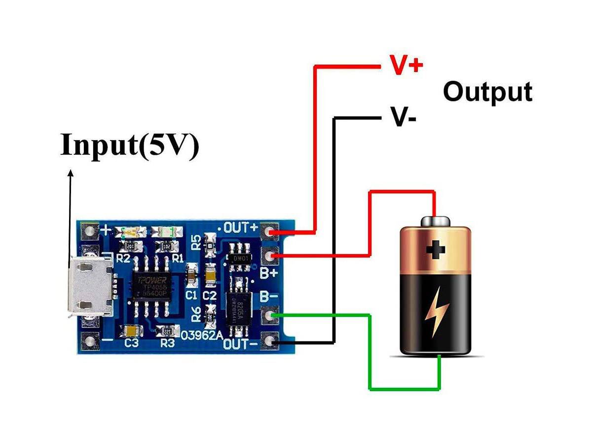 TP4056 XD-58A Micro-USB 5V 1A LiPo Akku Lademodul Lithium Battery Charging Module