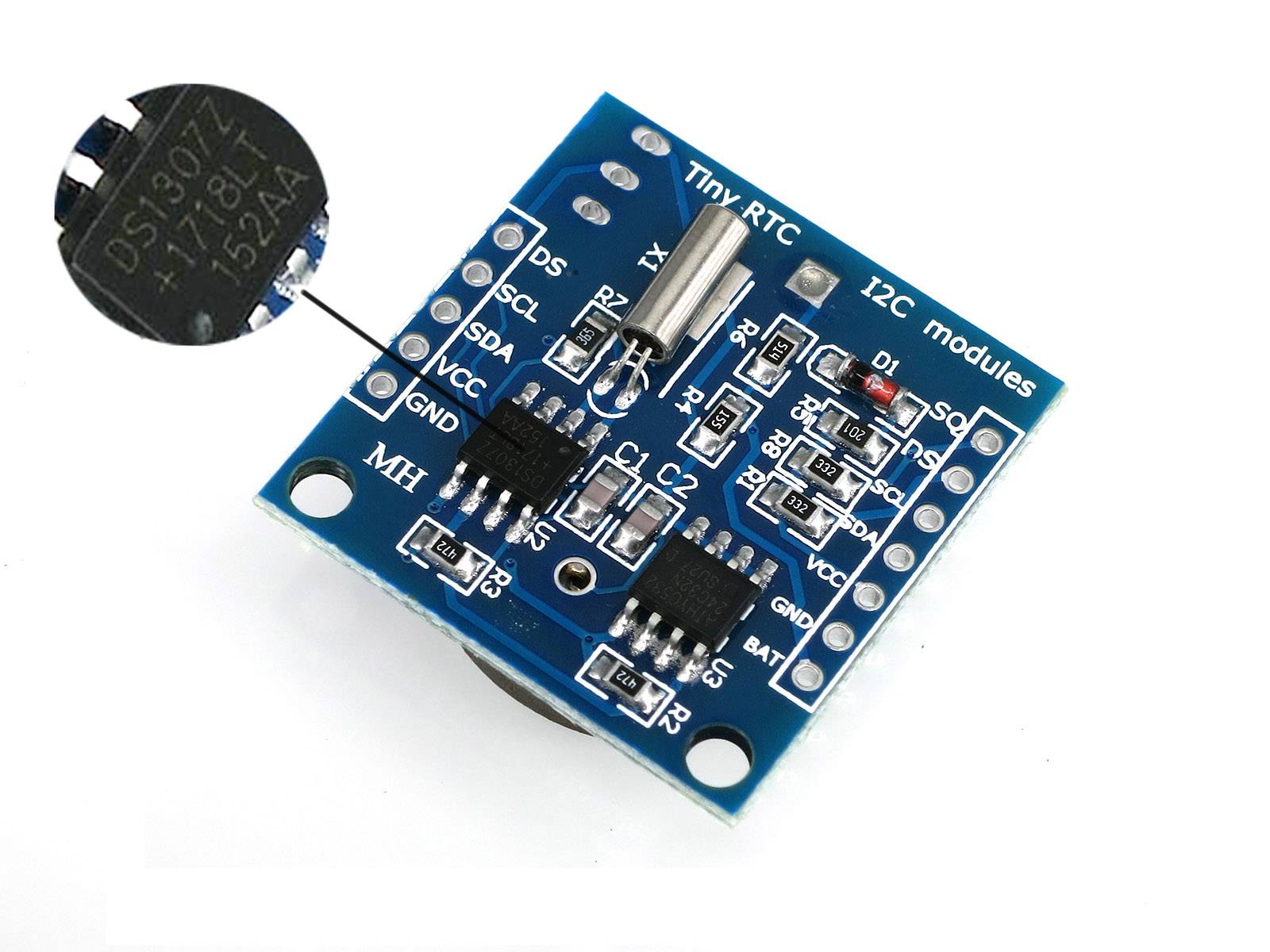 DS1307 RTC Modul Echtzeituhr mit CR2032 Batterie für Arduino Raspberry Pi I2C