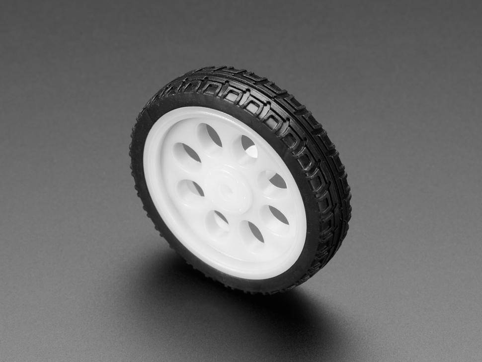 Adafruit schmales Rad für TT/DC Getriebemotoren, 65mm Durchmesser, Kunststoff, Weiß
