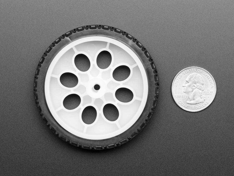 Adafruit schmales Rad für TT/DC Getriebemotoren, 65mm Durchmesser, Kunststoff, Weiß