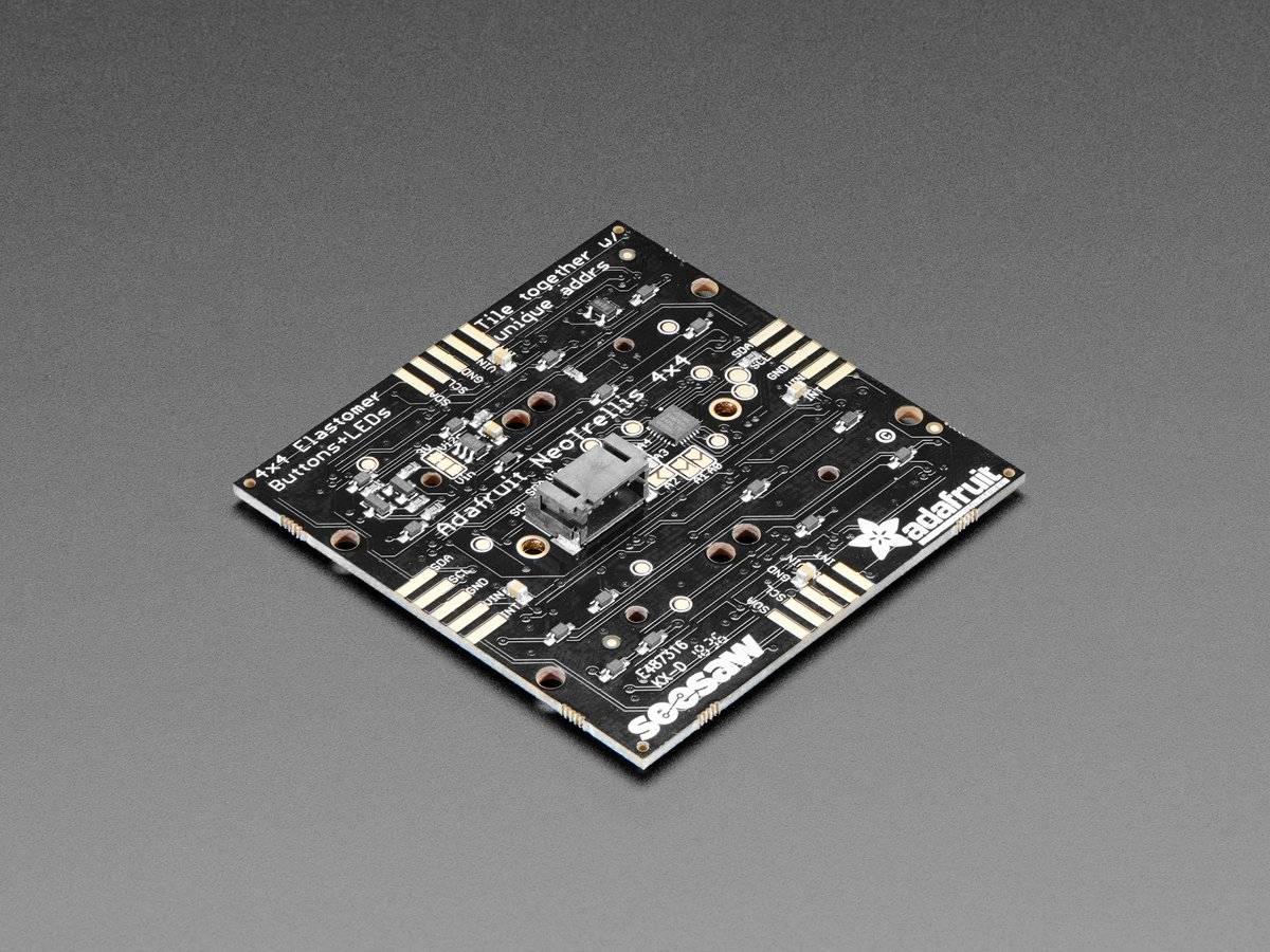 Adafruit NeoTrellis RGB Driver PCB for 4x4 Keypad, I2C Connection up to 32 NeoTrellis boards 3954