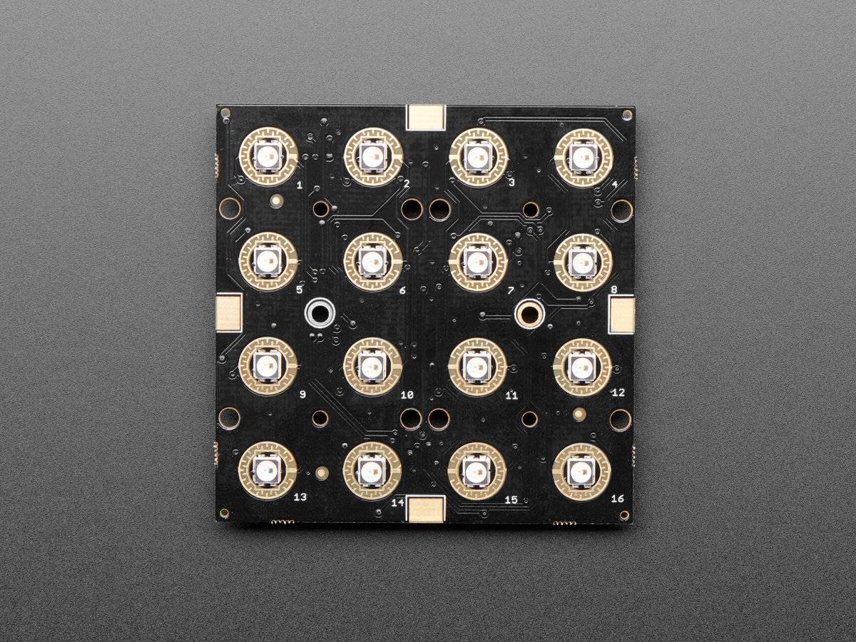 Adafruit NeoTrellis RGB Driver PCB for 4x4 Keypad, I2C Connection up to 32 NeoTrellis boards 3954
