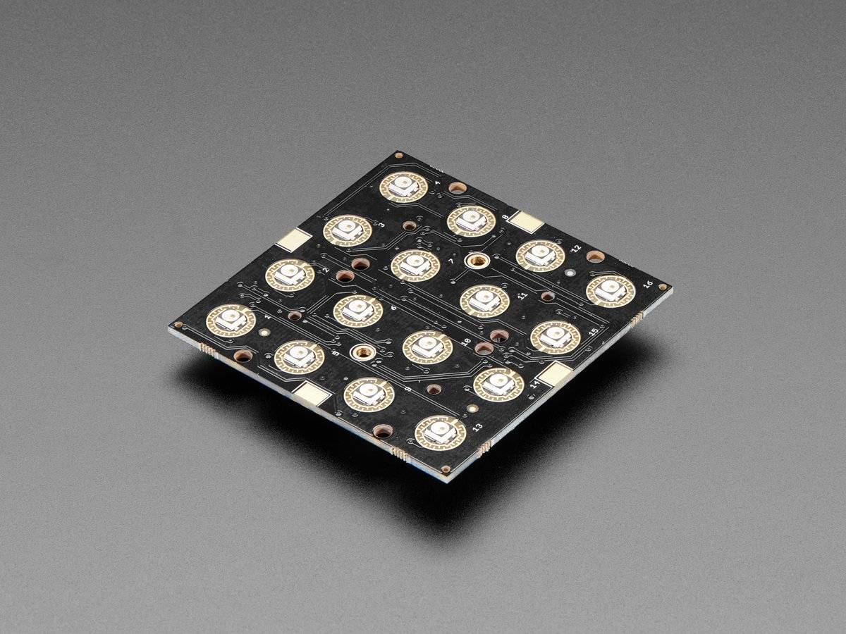 Adafruit NeoTrellis RGB Driver PCB for 4x4 Keypad, I2C Connection up to 32 NeoTrellis boards 3954