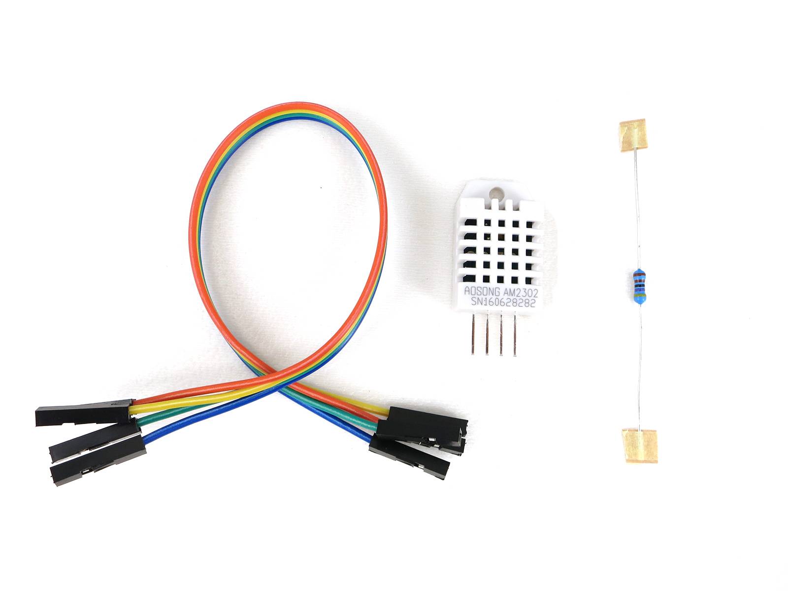DHT22 AM2302 Digital Temperatur Feuchtigkeit Sensor mit Kabel und 4,7 kOhm Wider