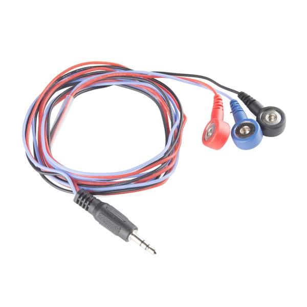 SparkFun Sensor Cable with 3x Connector Electrode Pads CAB-12970