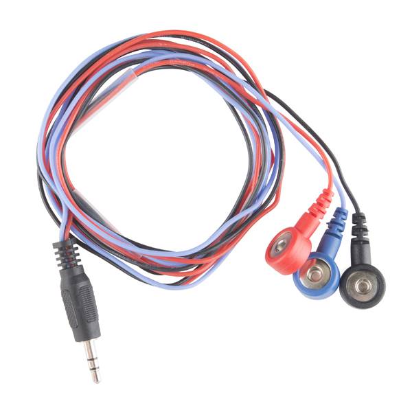 SparkFun Sensor Cable with 3x Connector Electrode Pads CAB-12970