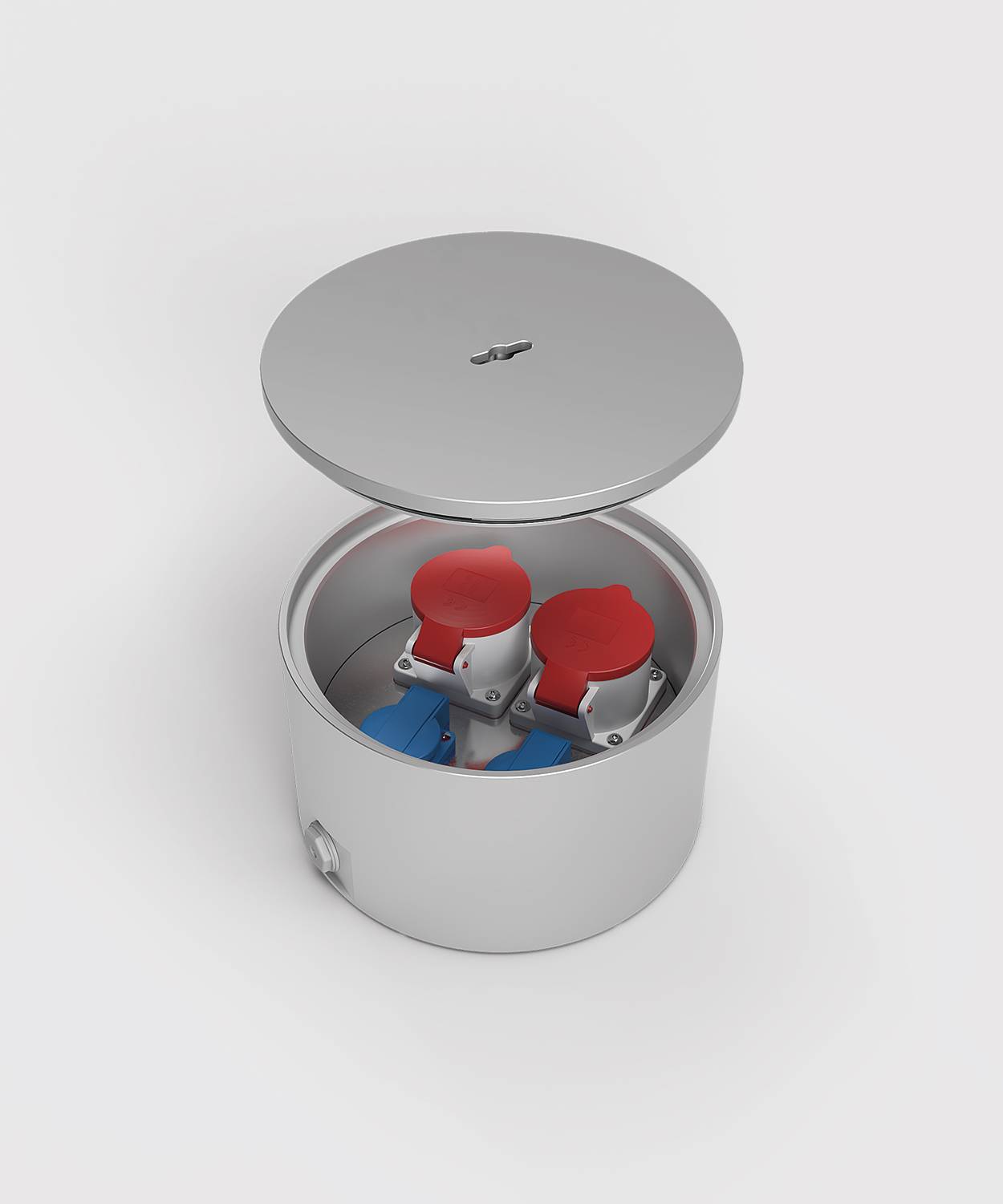 CEE- Bodentank 7022A; 2x Schuko, 1x CEE 5/16A 400V, 1x CEE 5/32A 400V,