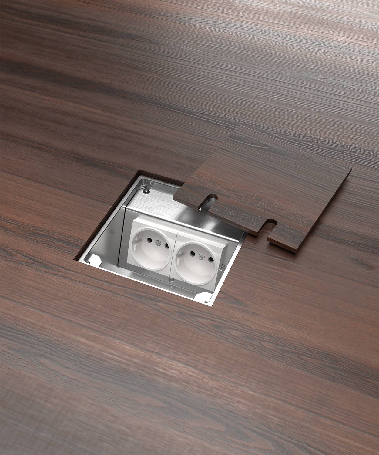 Bodensteckdose/ Bodentank 8802B; 2x Schuko,