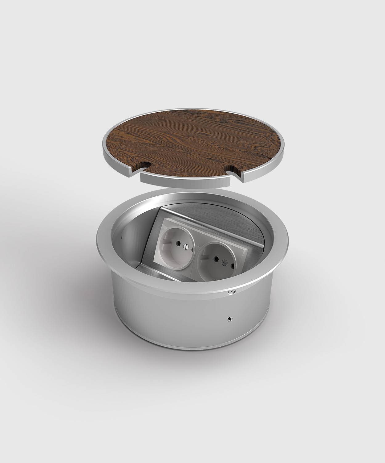 Bodensteckdose/ Bodentank 9902A; 1x Schuko, 1x Antenne,