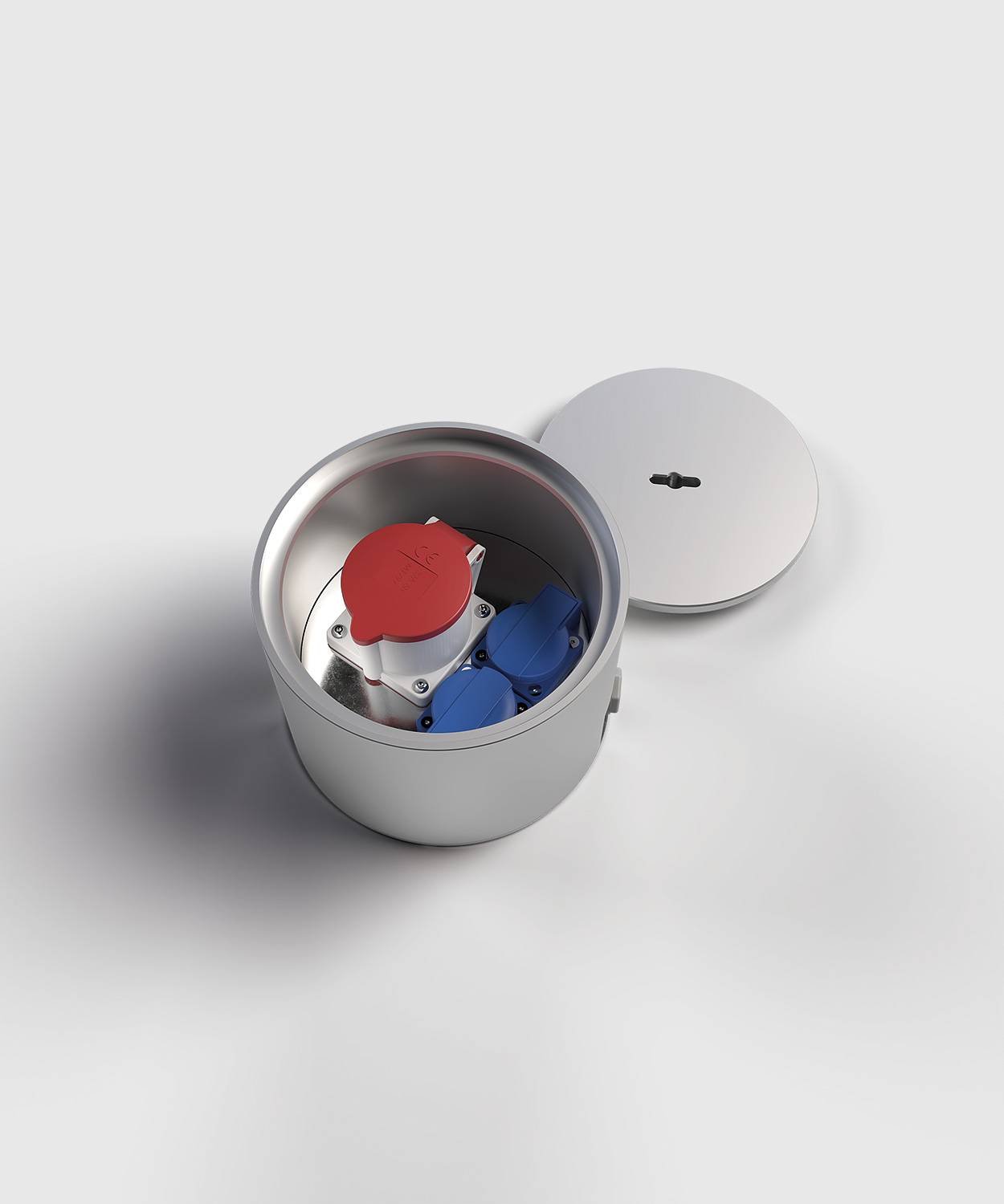 CEE- Bodentank 7012A; 2x Schuko, 1x CEE 5/16A 400V,