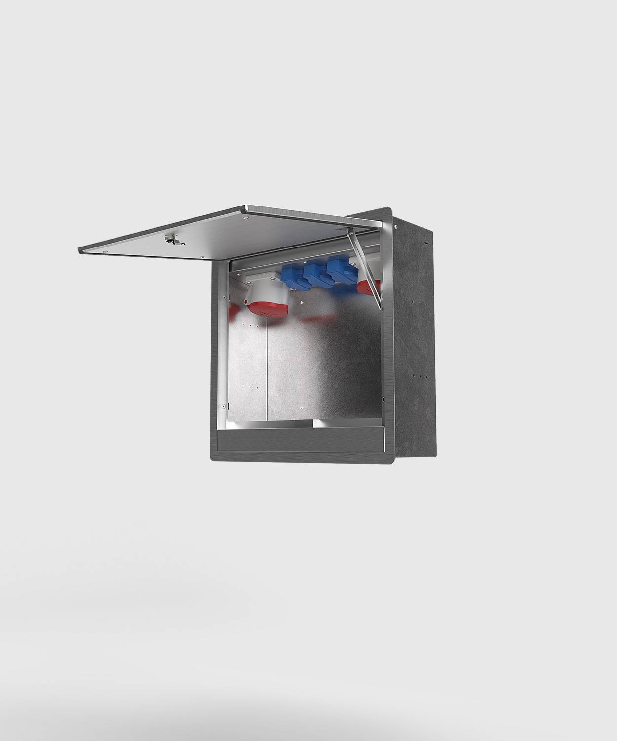 Wandsteckdose/ -verteiler 5523A; 1x CEE 5/32A, 1x CEE 5/16A, 3x Schuko