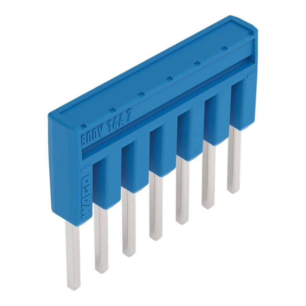 Ein blauer 2x6 DIP-Schalter mit sechs nach unten ragenden Metallstiften, der in der Elektronik zur Einstellung von Konfigurationen oder Optionen auf einer Schaltung verwendet wird.