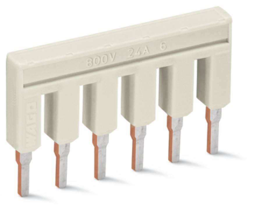 800V 24A 6' beschrifteter beiger elektrischer Steckverbinder mit sechs Metallstiften darunter für Verkabelung und Schaltkreise.