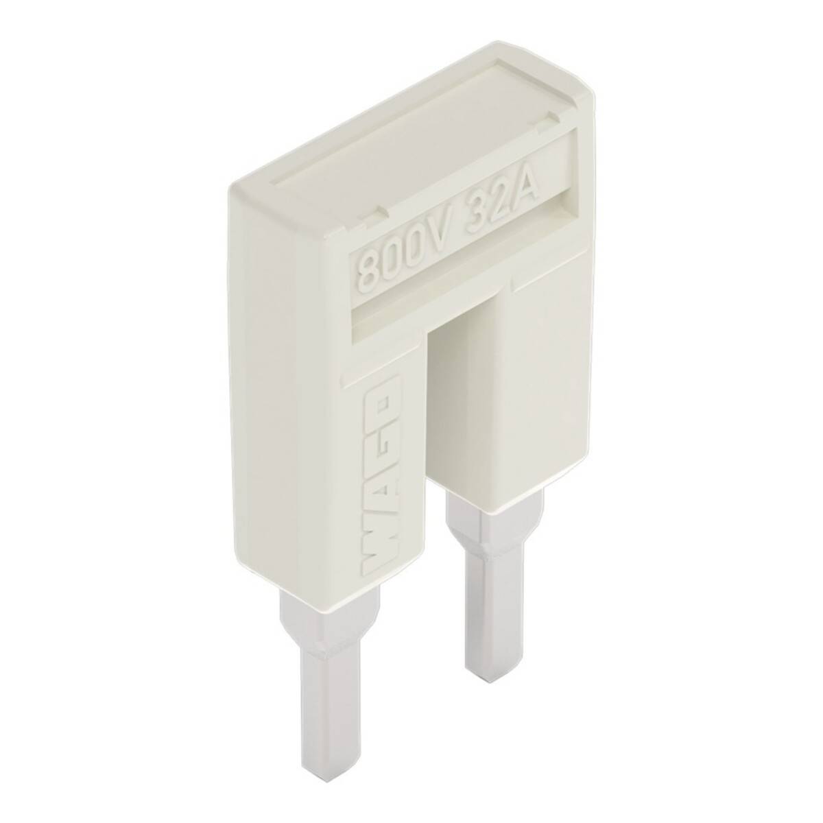 Ein weißer elektrischer Sicherungsstecker mit der Beschriftung 