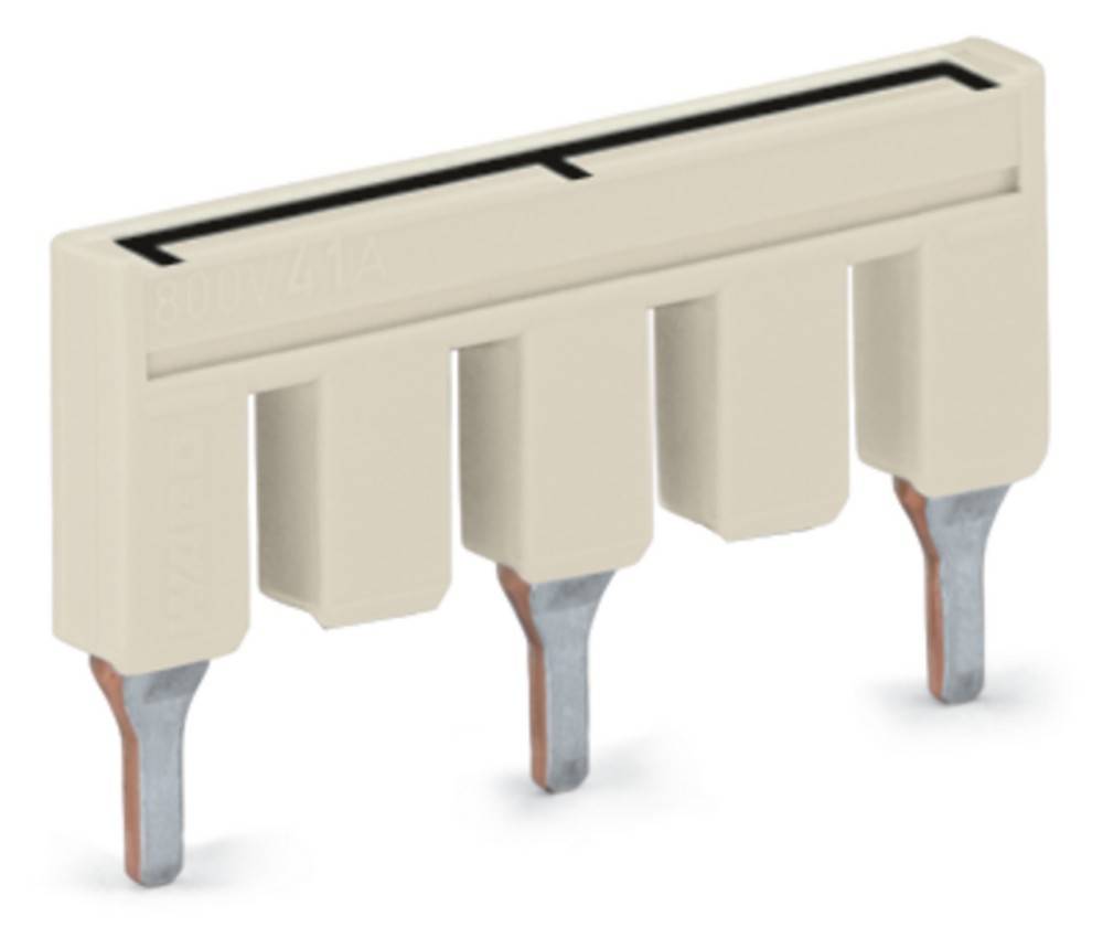 Eine 4-polige elektronische Komponente mit metallischen Anschlüssen und einem beigen Kunststoffgehäuse, die häufig für Schaltungsverbindungen verwendet wird.