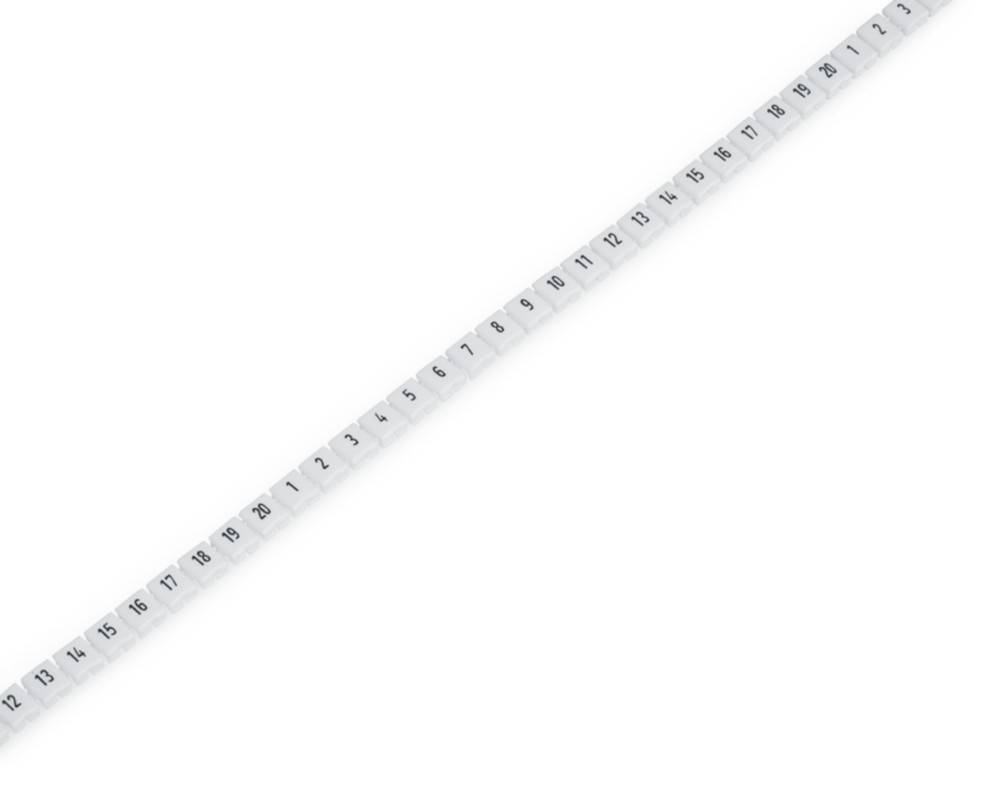 Diagonale Kette aus kleinen, nummerierten Blöcken von 1 bis 20 auf weißem Hintergrund.