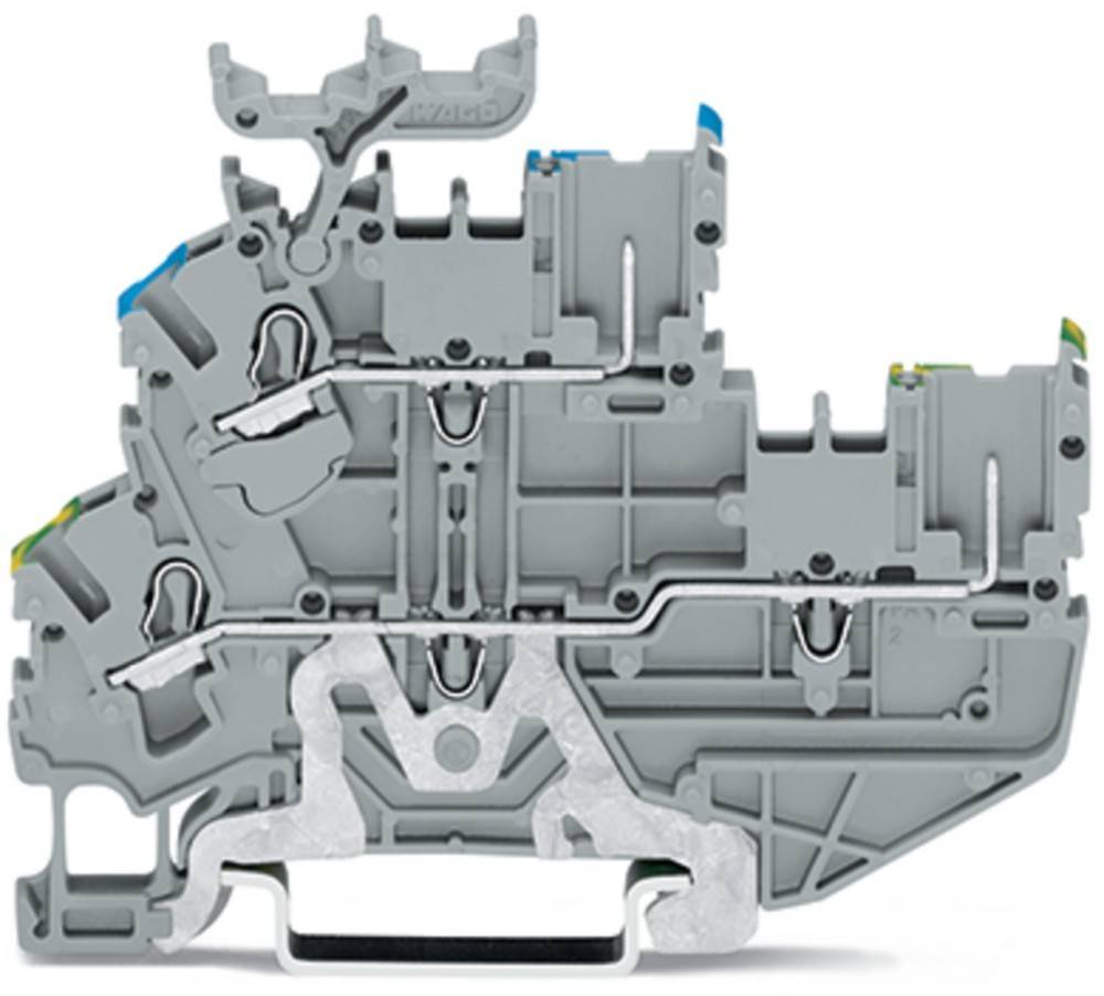 Ein Querschnitt eines komplexen Kunst- und Metallbauteils für industrielle Zwecke, der interne Leitungswege und Strukturen zeigt, der in elektrischen Systemen zum Einsatz kommt.