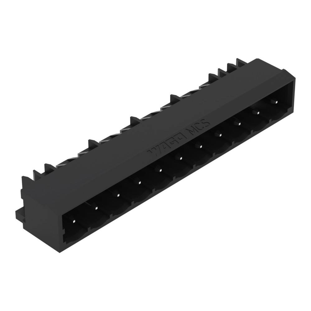 Ein Nahaufnahmefoto eines schwarzen weiblichen Steckverbinders mit 12 Kontakten, der üblicherweise für elektronische Schaltungsverbindungen verwendet wird, leicht gewinkelt, um Tiefenansicht zu zeigen.