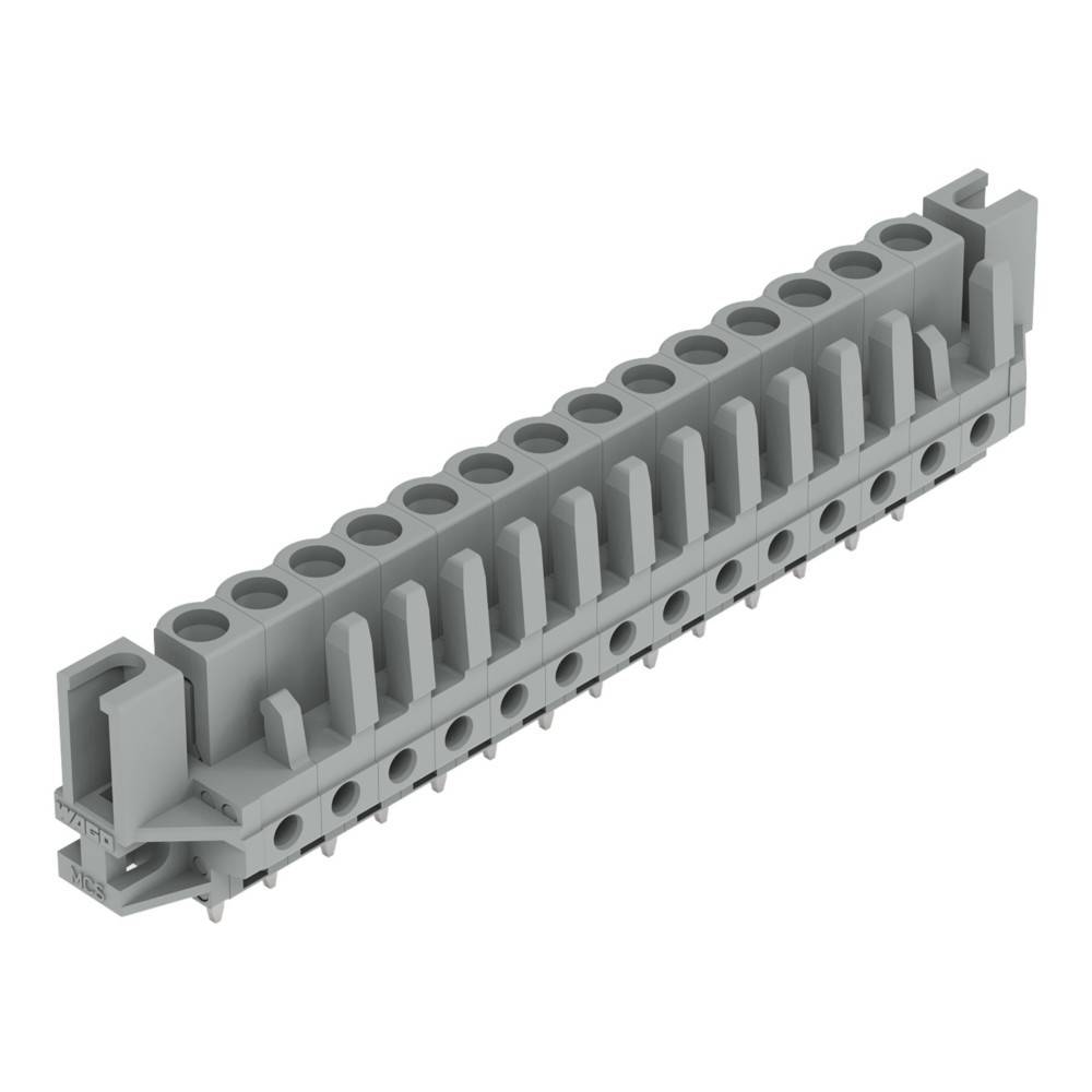 Ein grauer, rechteckiger Anschlussblock mit mehreren Anschlusspunkten, der zur Organisation von elektrischen Schaltkreisen in Verteilerkästen oder Geräten verwendet wird.