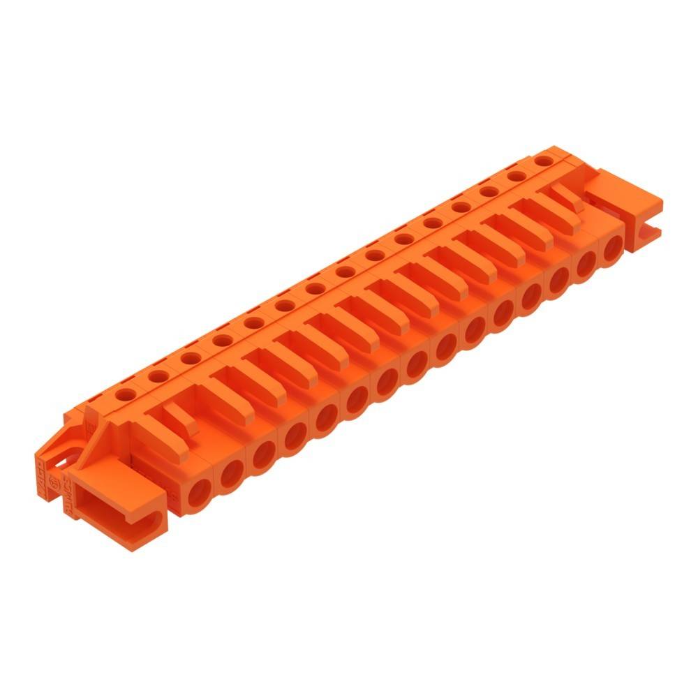Orange Gitarrenständer aus Kunststoff mit Schlitzen für mehrere Gitarrenhälse, entwickelt zum sicheren Aufbewahren und Organisieren von Gitarren.