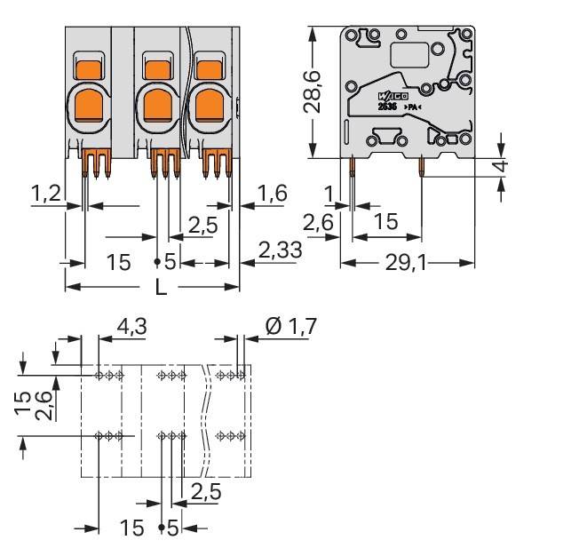 WAGO GmbH & Co. KG Leiterplattenklemme 2636-1352