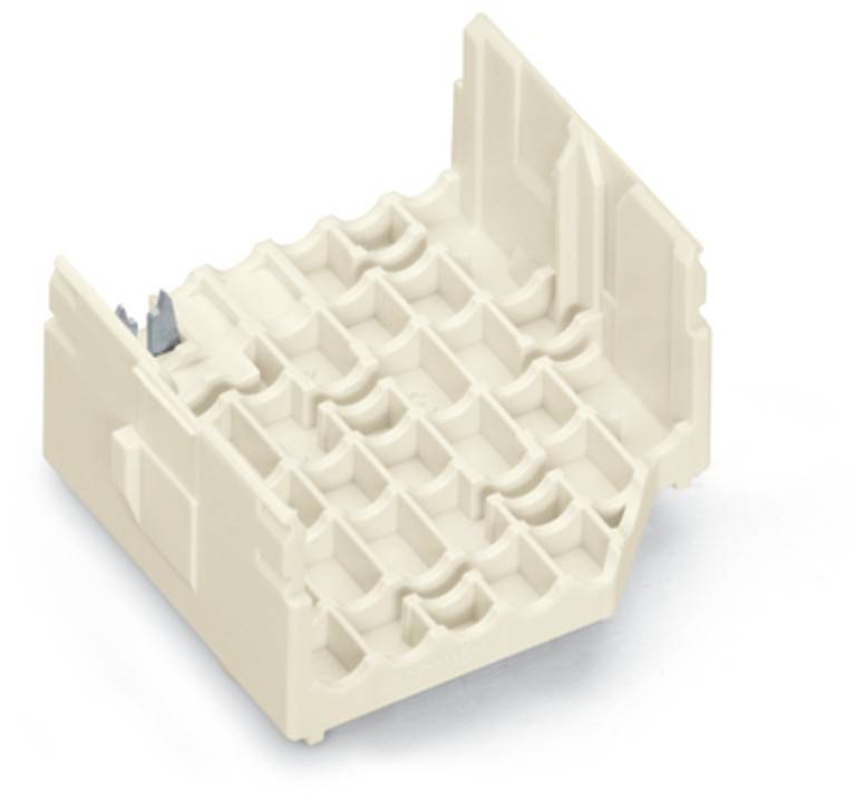 Eine beige, rechteckige Kunststoffabdeckung mit einem gitterartigen Innenmuster und kleinen erhöhten Kanten, die für den Schutz von elektronischen Gehäusen verwendet wird.