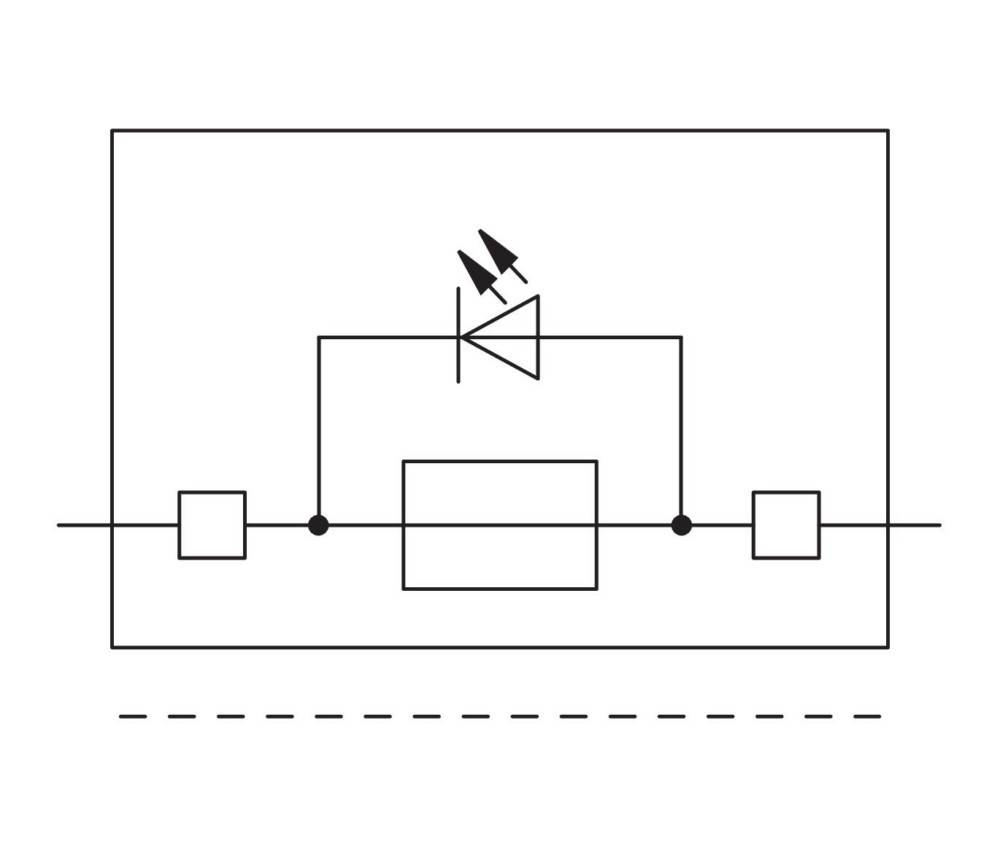 Das Bild zeigt ein elektrisches Schaltkreisdiagramm mit einem Diodenssymbol in der Mitte, das die Stromflussrichtung darstellt.