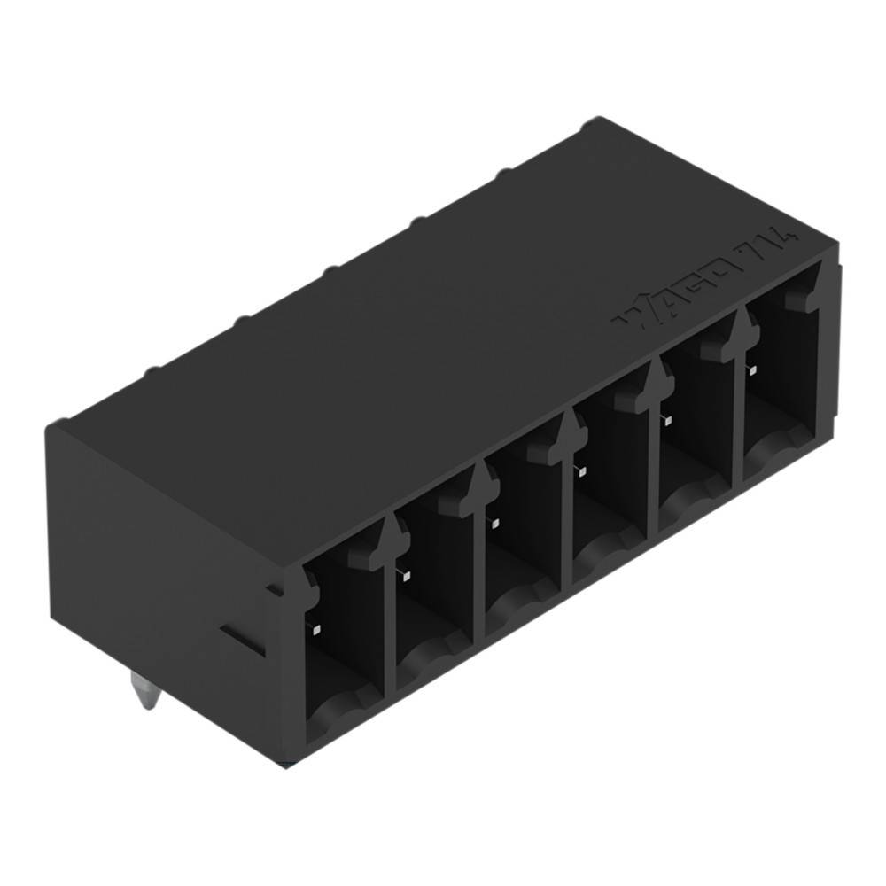 Ein schwarzer 5-poliger Anschlussblock mit rechteckiger Form und sichtbaren Innenslots, der für elektrische oder elektronische Schaltungsverbindungen verwendet wird.