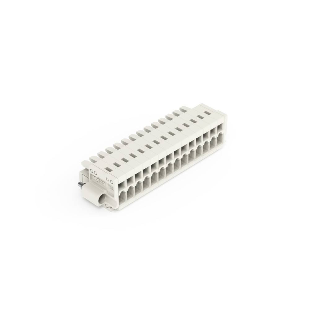 Ein weißes RJ11-Telefonklemmenblock mit mehreren Anschlussplätzen, das zur Ordnung und Beendigung von Telekommunikationsleitungen verwendet wird.