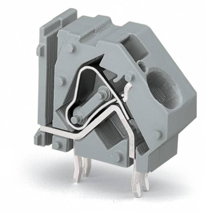 Ein graues, kunstvoll detailliertes, mechanisches Modellelement mit sichtbaren Hebeln und Zahnrädern, möglicherweise für Bildungs- oder Montagezwecke verwendet.