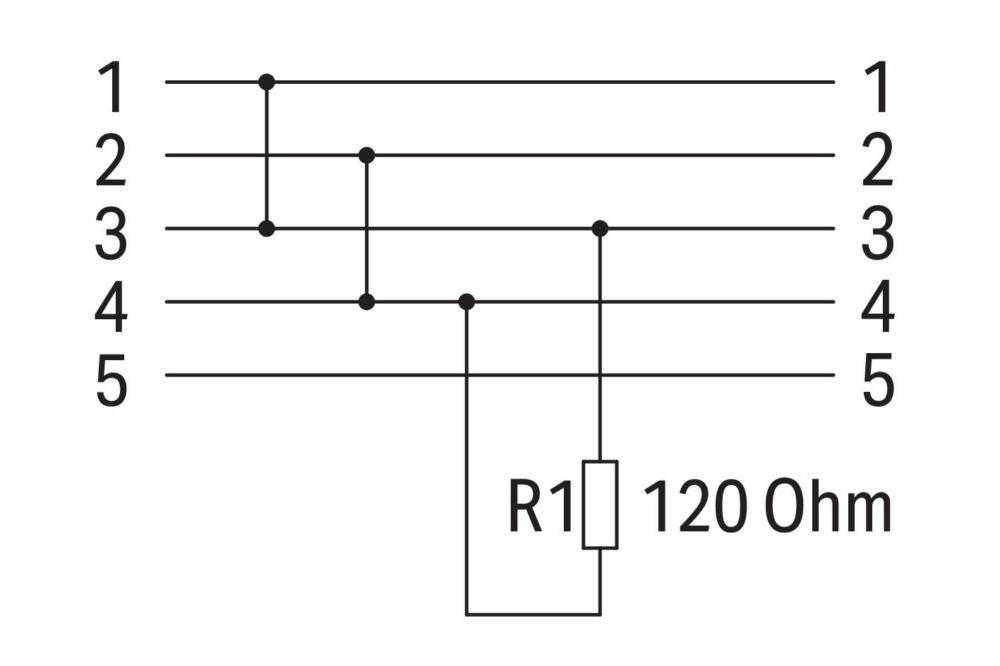 Ein Schaltplan, der einen Widerstand mit der Bezeichnung 'R1' mit einem Wert von 120 Ohm in einer Parallelschaltungskonfiguration zeigt.