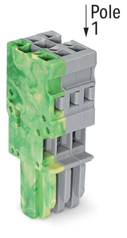 Ein grüner und grauer ineinandergreifender Konstruktionsbaustein, der den Verbindungsmechanismus und die kontrastierenden Farben hervorhebt.