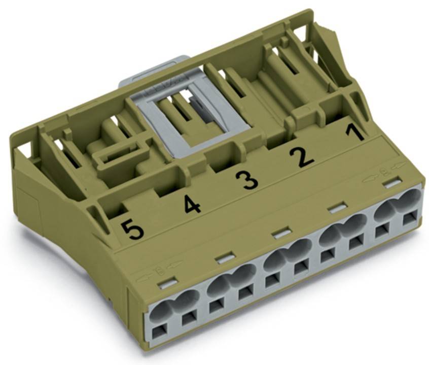 Ein Sechs-Pin-Klemmleistenverbinder, nummeriert von 1 bis 5, der für elektrische Verbindungen verwendet wird.