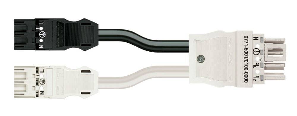 Wago konfektionierte Y-Leitung;Eca;2 x Stecker / Buchse;schwarz/weiß - 771-5001/110-000 - 1 Stück