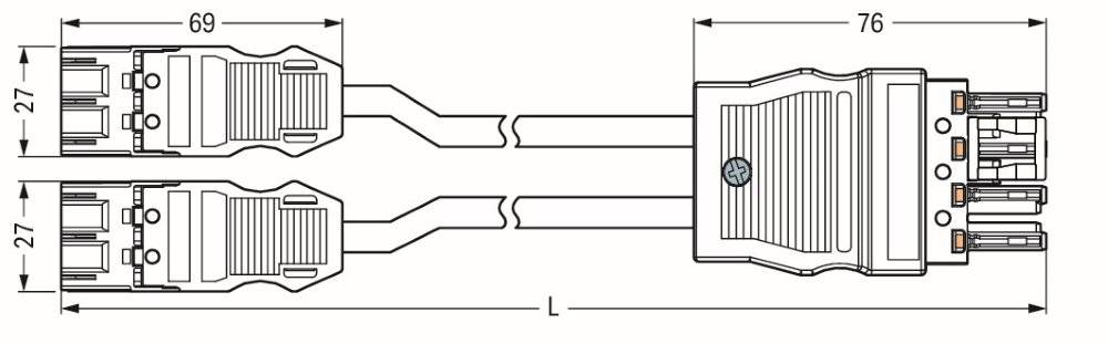 Wago konfektionierte Y-Leitung;Eca;2 x Stecker / Buchse;schwarz/weiß - 771-5001/110-000 - 1 Stück