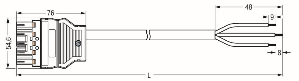 Wago konfektionierte Anschlussleitung;Eca;Stecker/offenes Ende;blau - 771-5001/149-000 - 1 Stück