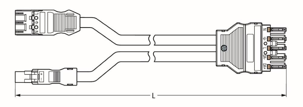 Wago konfektionierte Y-Leitung;Eca;2 x Stecker / Buchse;schwarz/blau - 771-5001/183-000 - 1 Stück