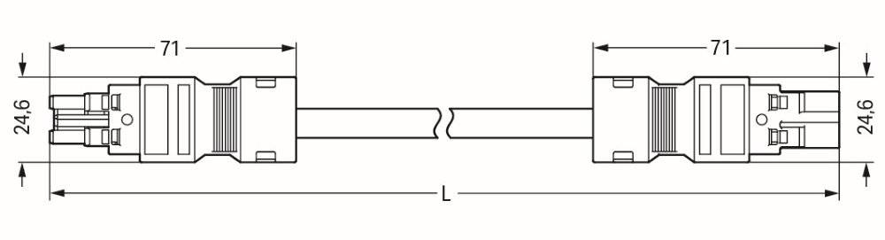 Wago konfektionierte Verbindungsleitung;B2ca;Buchse Stecker;grau - 771-8292/016-103 - 1 Stück