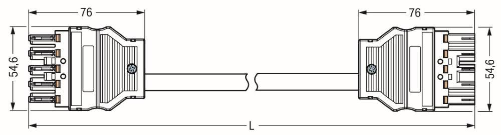 Wago konfektionierte Verbindungsleitung;Eca;Buchse Stecker;dunkelgrau - 771-8985/006-504 - 1 Stück