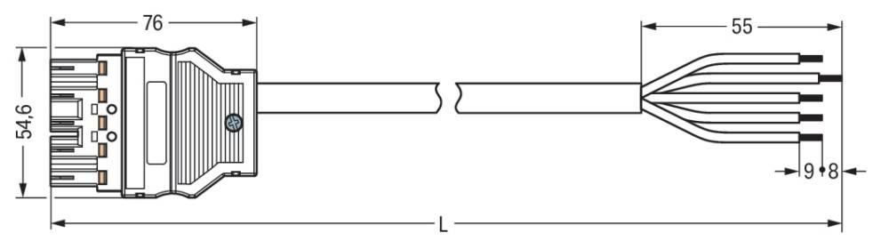 Zwei parallele Linien mit Kerben in der Nähe der Enden. Beschriftung 'L' darunter, die die Länge zwischen den Kerben angibt. Geometrische Skizze zur Kontextualisierung der Ausrichtung.