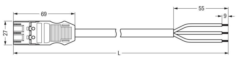 Diagramm mit zwei horizontalen Balken mit einer Lücke, unter der ein 'L' die Messlänge kennzeichnet.