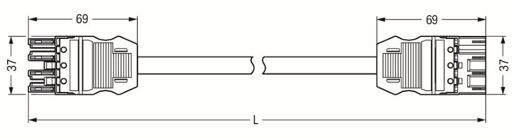 Wago konfektionierte Verbindungsleitung;B2ca;Buchse Stecker;schwarz - 771-9294/016-401 - 1 Stück