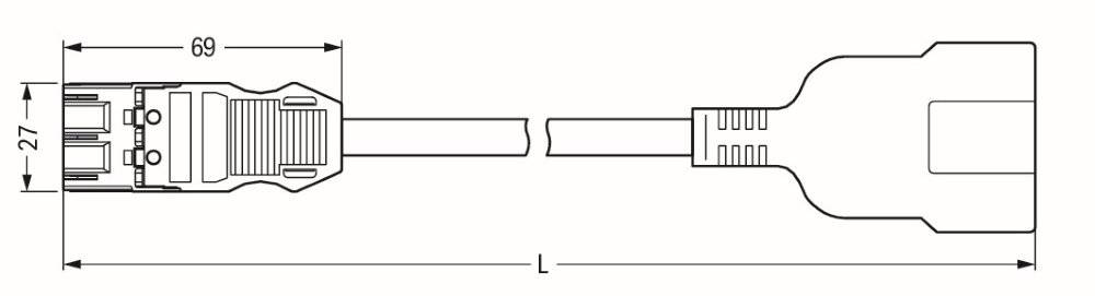 Wago konfektionierte Übergangsleitung;Eca;Stecker/SCHUKO-Kupplung;schwarz - 771-9993/406-201 - 1 Stück