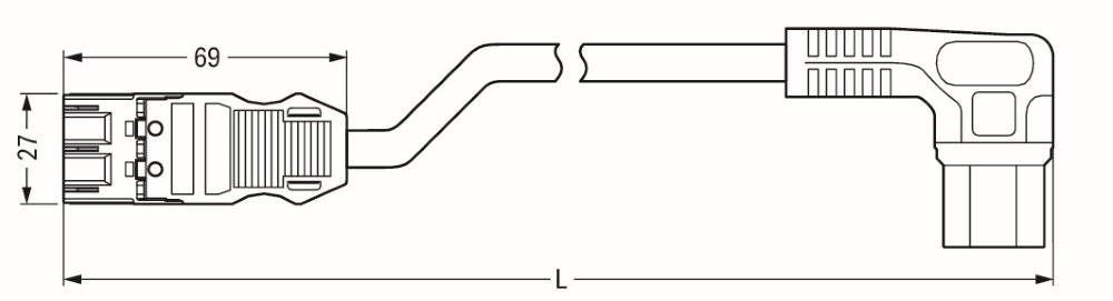 Wago konfektionierte Übergangsleitung;Eca;Stecker/Kaltgerätekupplung;schwarz - 771-9993/805-301 - 1 Stück