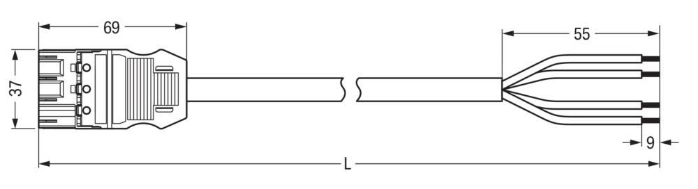 Zwei horizontale schwarze Linien mit nach innen gerichteten Kurven schauen einander gegenüber, getrennt durch einen kleinen Zwischenraum und mit der Beschriftung 