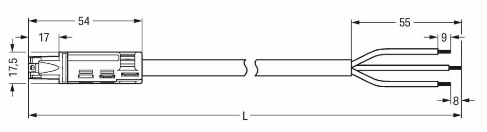 Wago konfektionierte Anschlussleitung;Eca;Buchse/offenes Ende;weiß - 774-9993/106-802 - 1 Stück