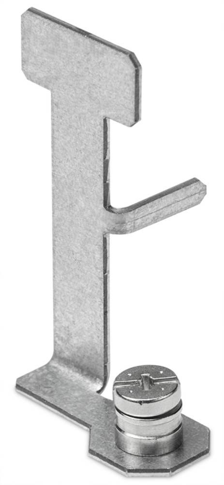 Eine Metallhalterung mit zwei senkrecht zueinander stehenden Armen, die in Bau- oder Hardwareanwendungen zur Abstützung oder Verbindung verwendet wird.