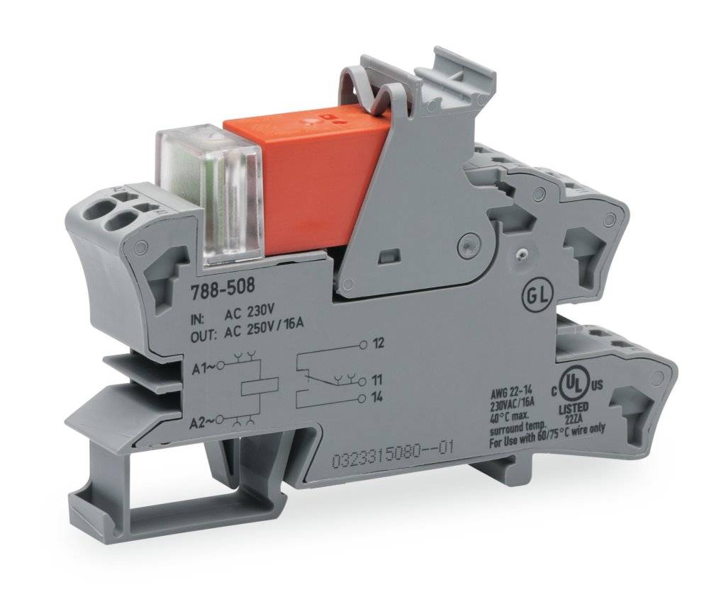 Wago Relaismodul;Eingangsnennspannung AC 230 V;1 Wechsler;grau - 788-508 - 20 Stück